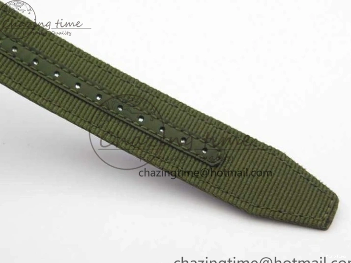 MIROTIME 0207 Fashionable Pilot IW326801 SS MK 1:1 Best Edition Black Dial on Green Nylon Strap MIYOTA 7122